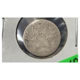 1858 Silver Three Cents