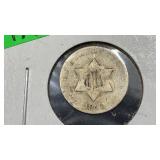 1852 Silver Three Cents