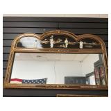 Lacquered Wall Mirror With Figures, 36 in x 22 in