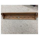 60-Inch Wide Wooden Wall Shelf with Pegs