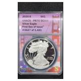 2020-S ANACS PR70 DCAM Proof Silver Eagle 1oz