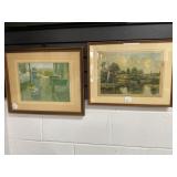 Framed Prints: Rural Scene and Woman With Flowers