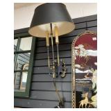 34-Inch Brass and Metal Wall Lamp With Black Shade