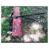Red Metal Lawn Dethatcher with Wheels