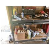 Metal Workbench with Tools and Supplies