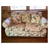 Floral Upholstered Loveseat With Matching Pillows