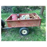 Red Metal Utility Garden Cart With Hitch