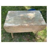 Drop-Leaf Wooden Table with Painted Finish