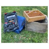 Brad Nailer with Case, Wooden Crates, and Tray