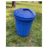 Blue Plastic Outdoor Trash Bin