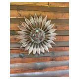 2 Metal Sunburst Wall Art With Embossed Face