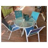 Patio Set with Glass Table and Four Chairs