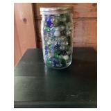 Glass Marbles in Sealed Mason Jar