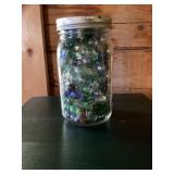 Glass Marbles in a Mason Jar with Lid