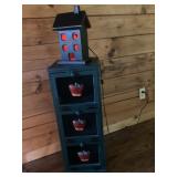 Wood Cabinet With Apple Design and Lantern Top