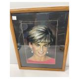Framed Lady Diana Print, 17x21