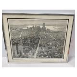 Framed Black-and-White Cityscape Print, 17ï¿½22