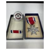 Medal Set with Swastika Insignia and Ribbon Bar