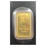 GOLD Frontier Mint 1/2 Gram 99.99% Gold Bar