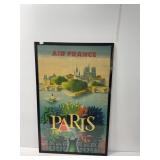 Framed Air France Poster of Paris, 26x41