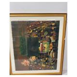 Framed Art Deco-Style Print, 32x36 Inches