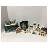 Decorative Wooden Houses and Figurines