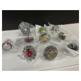 10 Large Multi-Color Gemstone Rings