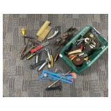 Hand Tools and Green Storage Bin