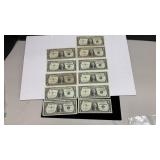 Currency (11) 1957 *Star* $1 Silver Certificate