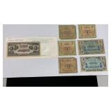 (7) World Military Currency WW2 Notes includes