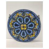Stained Glass Round Window Panel, 20 in Wide