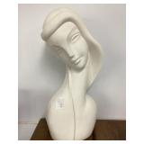 Abstract White Ceramic Bust Sculpture