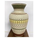 West German Ceramic Floor Vase with Patterned Glaz