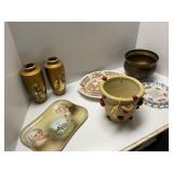 Decorative Items Including Plates and Vases