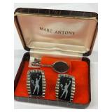 Tennis Cuff Links and Tie Clip in Marc Antony Box