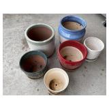6 Glazed Ceramic Houseplant Pots