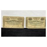 Currency (2) Civil War 1862 Alton N.H. 25 Cents &
