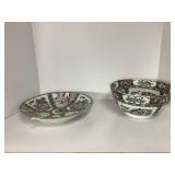 Hand-Painted Chinese Porcelain Bowl and Plate
