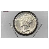 1944-D Gem BU Silver Mercury Dime FSB