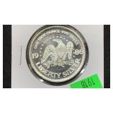1986 Liberty 1 Troy Oz .999 Silver Round