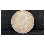 1913-A Germany Prussia Silver Five Marks World /