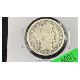 1902 Silver Barber Quarter