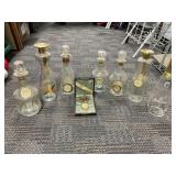 Glass Decanters and Pocket Watch