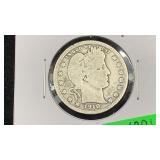 19010 Silver Barber Quarter