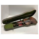Wood Violin with Bow and Case