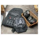 Reebok Backpack, Wicker Basket, and Accessories Lo