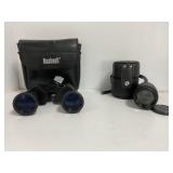 Bushnell Binoculars and Camera Lens with Cases