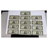 Currency (13) 1957 $1 Silver Certificate Notes