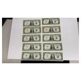 Currency (10) 1957 $1 Silver Certificate Notes
