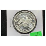 1986 Liberty 1 Troy Oz .999 Silver Round